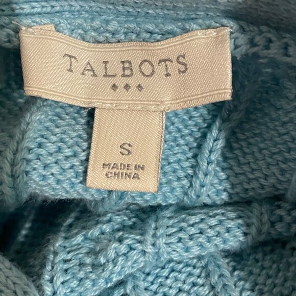 Talbots Pullover Cable Knit Sweater S Blue Soft Girl Preppy Classic Spring - Picture 5 of 6